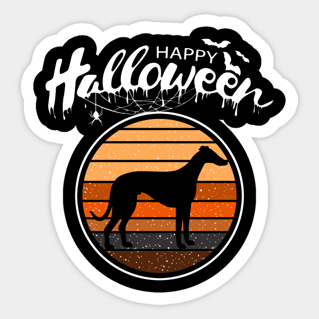 Funny Happy Halloween Beautiful Whippet Men Women Kids Gift Sticker by mlleradrian